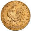Изображение Золотая монета 20 Франков (Franc) Петух Марианна