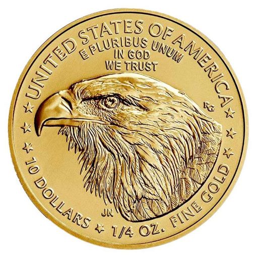 Изображение Золотая монета Американский орел 1/4 унции 2021 (новый дизайн)