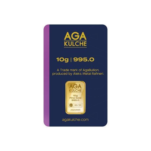 10 Gram 24 Ayar Altın Külçe Saf Altın (AgaKulche) resmi