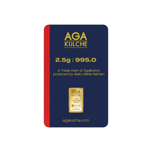2.5 Gram 24 Ayar Altın Külçe Saf Altın (AgaKulche) resmi