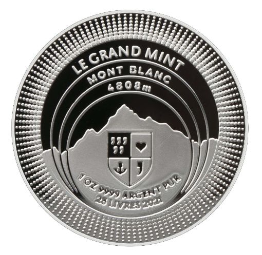 Kıtalar 2021 Avrupa | Mont Blanc 1 OZ Gümüş Madeni Para | Yüksek Rölyef resmi