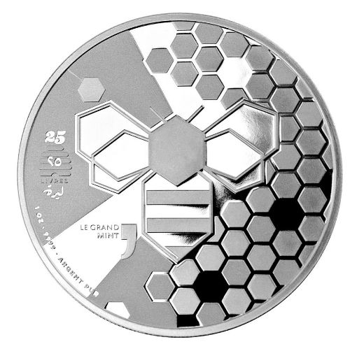 Изображение Серебряная монета Пчела - Чудесный мир 2019