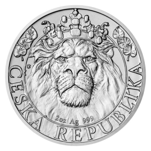 Изображение Серебряная инвестиционная монета 2 унции Чешский лев 2022 года