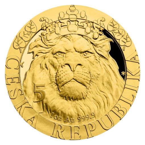 Изображение Золотая монета весом 1 унция «Чешский лев» пруф 2022 года ЮБИЛЕЙНАЯ