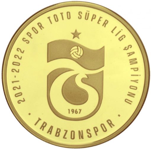 Trabzonspor Süperlig Gümüş Üzeri Altın Kaplama Sikke resmi