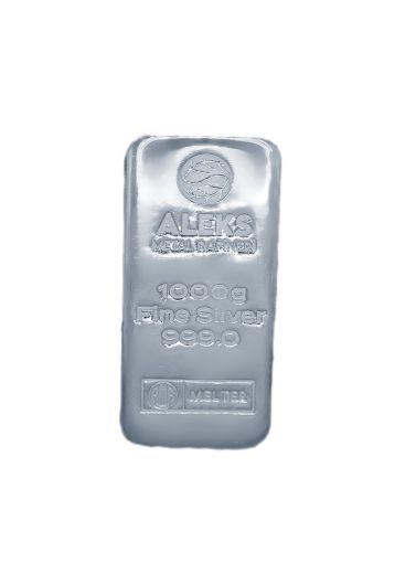 AgaKulche Aleks Metal Rafineri Külçe Gümüş 1000 gr (999.0) resmi